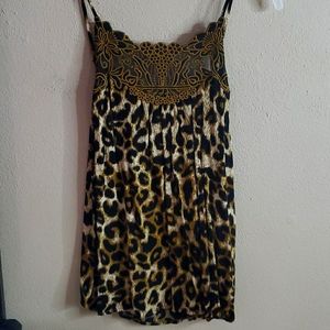 Cheetah Skinny Strap Top